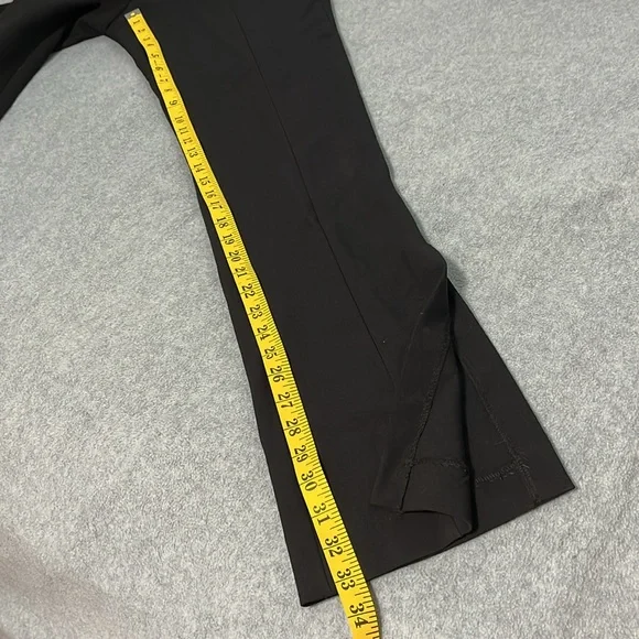 Zara High Rise Trouser Pants Large BlackSide Slit Office Career - Picture 6 of 12